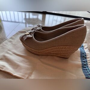 Tory Burch Tan Wedge Shoes